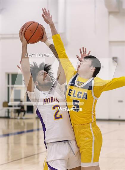 Thumbnail 2 in Eagle's Landing Christian Academy vs Hampton (MLK Luella HoopKlub Showcase) photogallery.