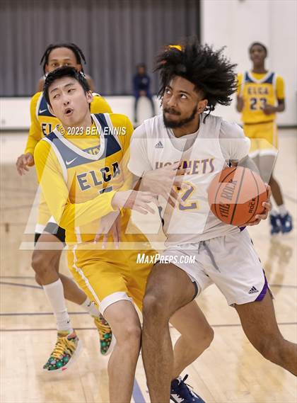 Thumbnail 1 in Eagle's Landing Christian Academy vs Hampton (MLK Luella HoopKlub Showcase) photogallery.