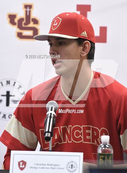 Thumbnail 1 in Trinity League Baseball Media Day - Orange Lutheran photogallery.
