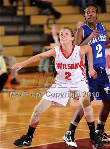 Thumbnail 1 in Cedar Crest vs. Wilson (Wilson Holiday Tournament) photogallery.