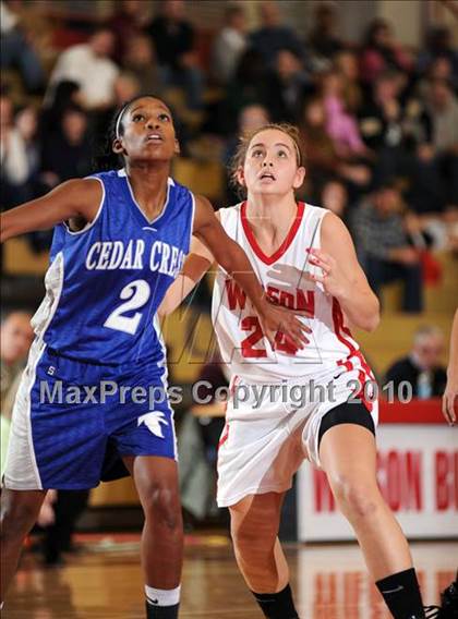 Thumbnail 2 in Cedar Crest vs. Wilson (Wilson Holiday Tournament) photogallery.