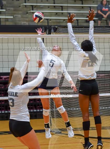 Thumbnail 1 in Smithson Valley vs Steele (NEISD Volleyball Tournament) photogallery.