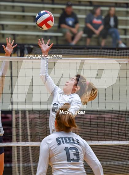 Thumbnail 2 in Smithson Valley vs Steele (NEISD Volleyball Tournament) photogallery.