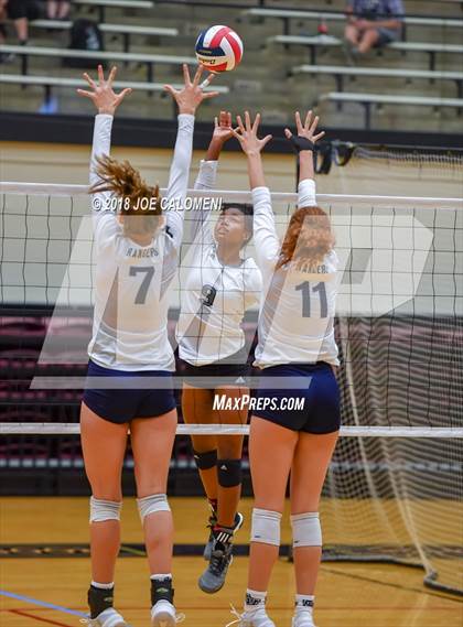 Thumbnail 1 in Smithson Valley vs Steele (NEISD Volleyball Tournament) photogallery.