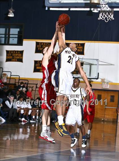 Thumbnail 3 in Monsignor McClancy vs. Mt. St. Michael Academy (CHSAA Class A Quarterfinal) photogallery.