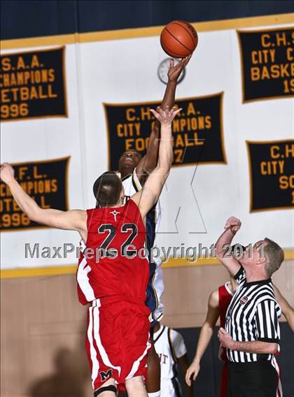Thumbnail 1 in Monsignor McClancy vs. Mt. St. Michael Academy (CHSAA Class A Quarterfinal) photogallery.