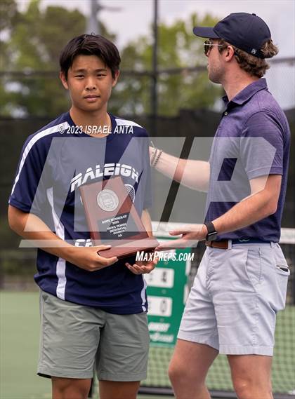 Thumbnail 2 in  Community School of Davidson vs. Raleigh Charter (NCHSAA 2A Individuals & Doubles Finals - Awards) photogallery.