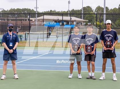 Thumbnail 3 in  Community School of Davidson vs. Raleigh Charter (NCHSAA 2A Individuals & Doubles Finals - Awards) photogallery.