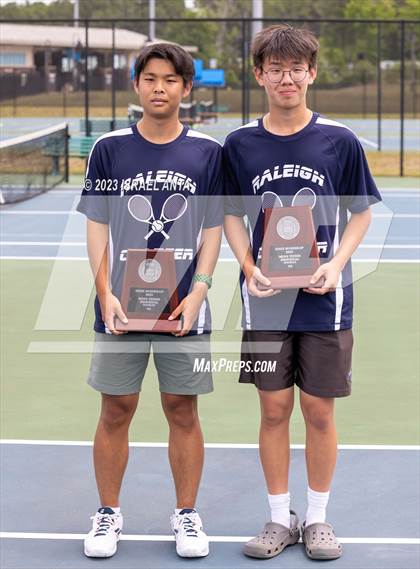 Thumbnail 3 in  Community School of Davidson vs. Raleigh Charter (NCHSAA 2A Individuals & Doubles Finals - Awards) photogallery.