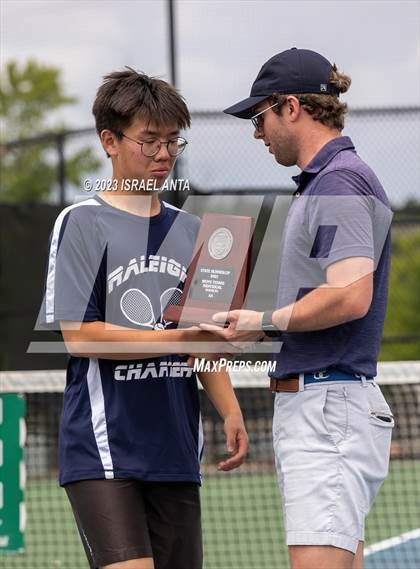Thumbnail 3 in  Community School of Davidson vs. Raleigh Charter (NCHSAA 2A Individuals & Doubles Finals - Awards) photogallery.