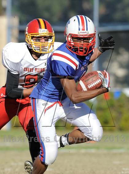 Thumbnail 1 in Coast Union @ Faith Baptist (CIF SS D1 8-Man Final) photogallery.