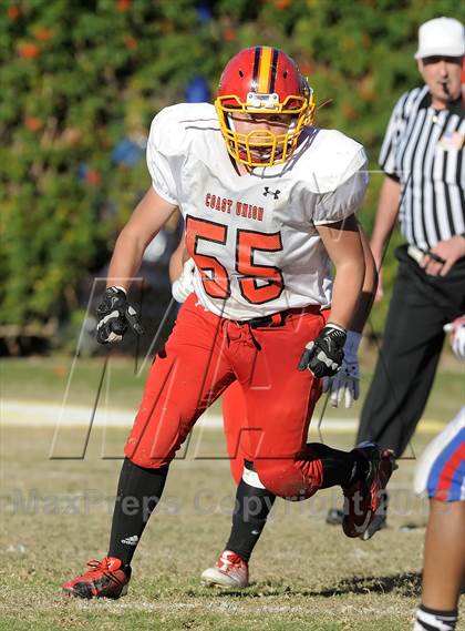 Thumbnail 2 in Coast Union @ Faith Baptist (CIF SS D1 8-Man Final) photogallery.
