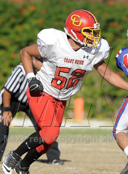 Thumbnail 1 in Coast Union @ Faith Baptist (CIF SS D1 8-Man Final) photogallery.