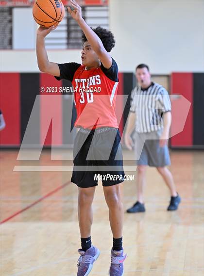 Thumbnail 1 in Tampa Bay Tech vs Mitchell  (The Hoop Vibe - Preseason League) photogallery.