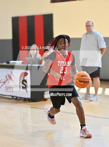 Thumbnail 1 in Tampa Bay Tech vs Mitchell  (The Hoop Vibe - Preseason League) photogallery.