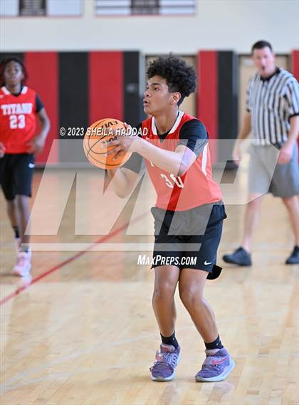 Thumbnail 3 in Tampa Bay Tech vs Mitchell  (The Hoop Vibe - Preseason League) photogallery.