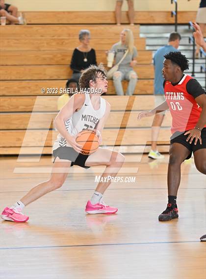 Thumbnail 2 in Tampa Bay Tech vs Mitchell  (The Hoop Vibe - Preseason League) photogallery.