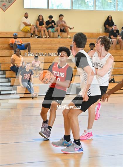 Thumbnail 1 in Tampa Bay Tech vs Mitchell  (The Hoop Vibe - Preseason League) photogallery.