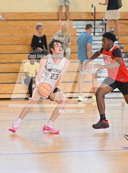 Thumbnail 1 in Tampa Bay Tech vs Mitchell  (The Hoop Vibe - Preseason League) photogallery.