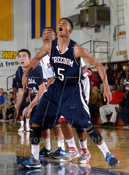 Thumbnail 2 in Freedom vs. Salesian (Gridley Invitational Basketball Tournament) photogallery.
