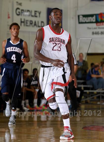 Thumbnail 3 in Freedom vs. Salesian (Gridley Invitational Basketball Tournament) photogallery.