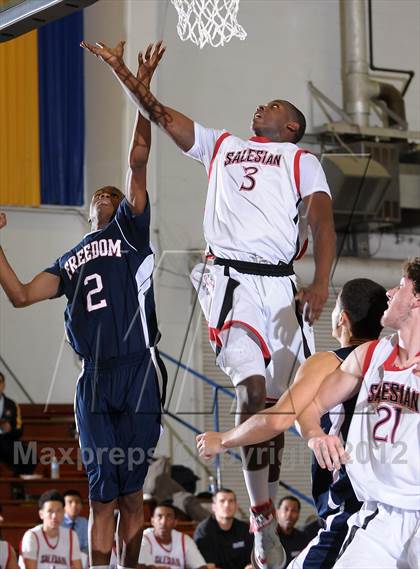 Thumbnail 2 in Freedom vs. Salesian (Gridley Invitational Basketball Tournament) photogallery.
