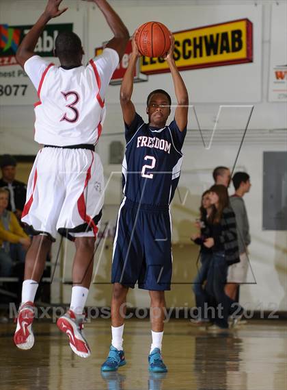 Thumbnail 1 in Freedom vs. Salesian (Gridley Invitational Basketball Tournament) photogallery.