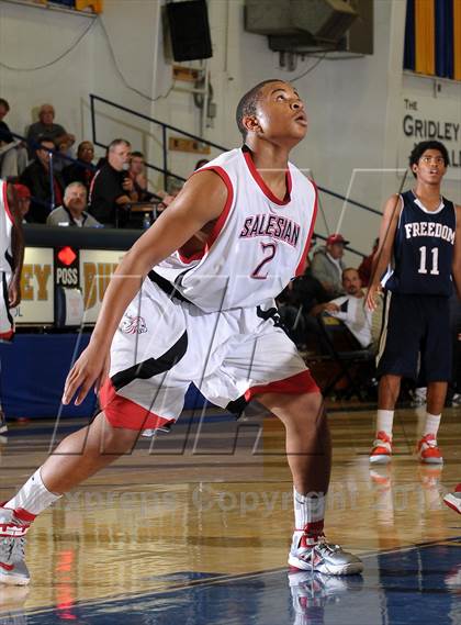 Thumbnail 3 in Freedom vs. Salesian (Gridley Invitational Basketball Tournament) photogallery.