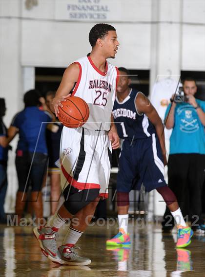 Thumbnail 3 in Freedom vs. Salesian (Gridley Invitational Basketball Tournament) photogallery.