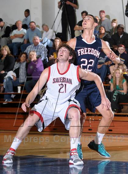 Thumbnail 1 in Freedom vs. Salesian (Gridley Invitational Basketball Tournament) photogallery.