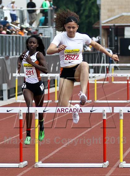Thumbnail 2 in Arcadia Invitational (300 M Hurdles) photogallery.