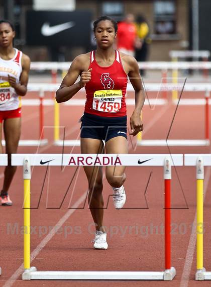 Thumbnail 2 in Arcadia Invitational (300 M Hurdles) photogallery.