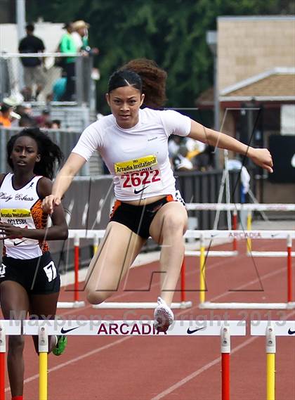 Thumbnail 3 in Arcadia Invitational (300 M Hurdles) photogallery.