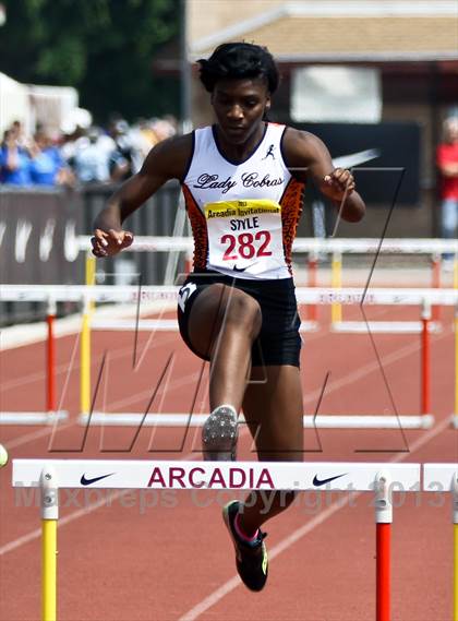 Thumbnail 3 in Arcadia Invitational (300 M Hurdles) photogallery.