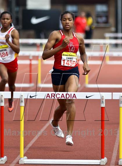 Thumbnail 3 in Arcadia Invitational (300 M Hurdles) photogallery.