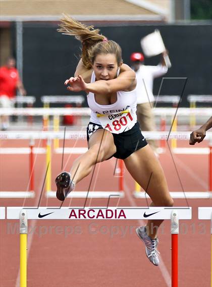Thumbnail 3 in Arcadia Invitational (300 M Hurdles) photogallery.