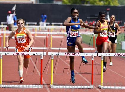 Thumbnail 3 in Arcadia Invitational (300 M Hurdles) photogallery.