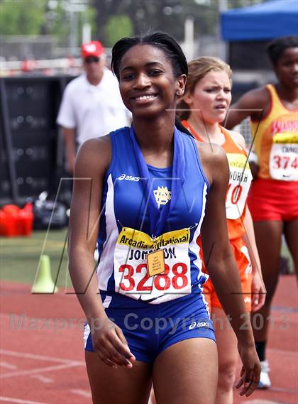Thumbnail 3 in Arcadia Invitational (300 M Hurdles) photogallery.