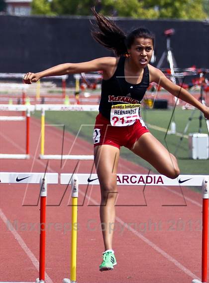 Thumbnail 2 in Arcadia Invitational (300 M Hurdles) photogallery.