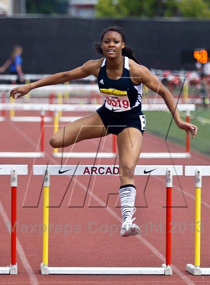 Thumbnail 3 in Arcadia Invitational (300 M Hurdles) photogallery.
