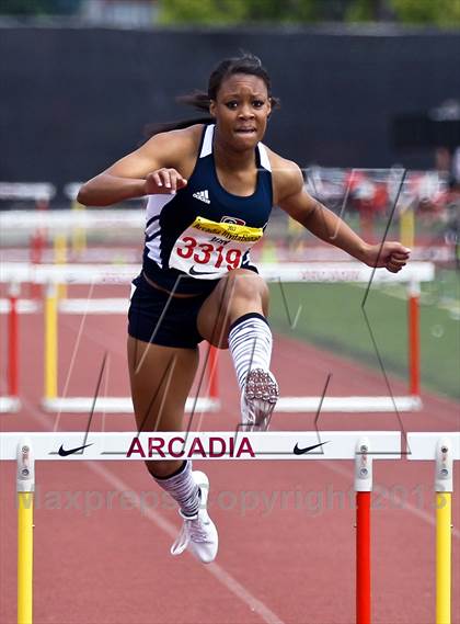 Thumbnail 1 in Arcadia Invitational (300 M Hurdles) photogallery.