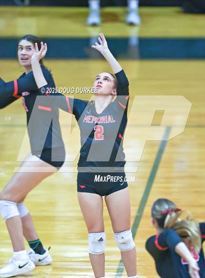 Thumbnail 2 in Memorial vs. Tompkins (UIL 6A D2 Girls Volleyball  Area) photogallery.