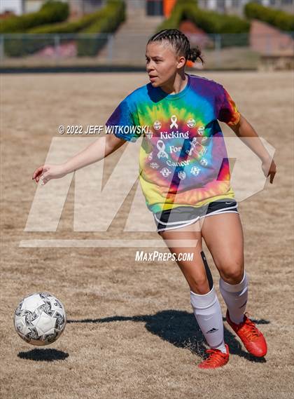 Thumbnail 2 in Hoke County vs South View (Kickin for Cancer Jamboree) photogallery.