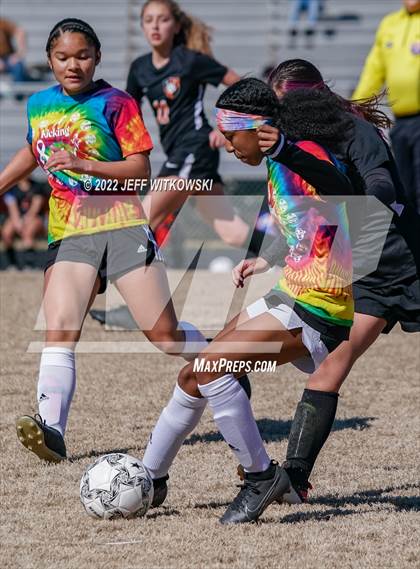 Thumbnail 2 in Hoke County vs South View (Kickin for Cancer Jamboree) photogallery.