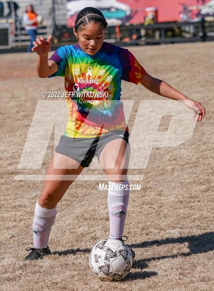 Thumbnail 3 in Hoke County vs South View (Kickin for Cancer Jamboree) photogallery.