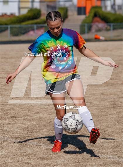 Thumbnail 1 in Hoke County vs South View (Kickin for Cancer Jamboree) photogallery.