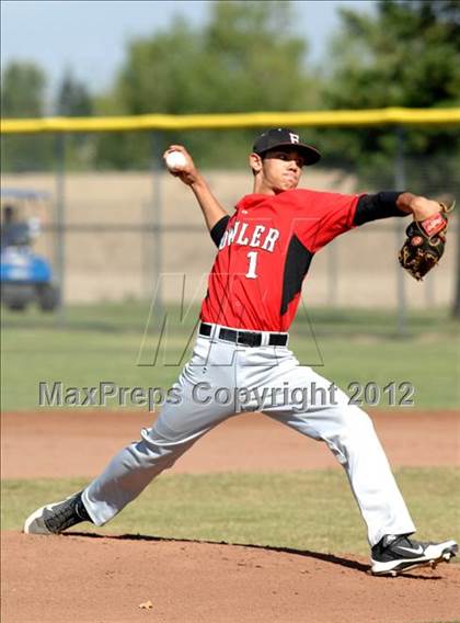 Thumbnail 2 in Fowler @ Bakersfield Christian (CIF CS Playoff) photogallery.