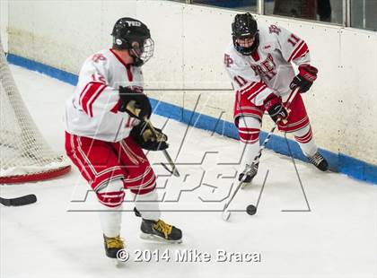 Thumbnail 3 in Fairfield Prep vs. La Salle Academy (Mount St Charles Holiday Face-Off) photogallery.