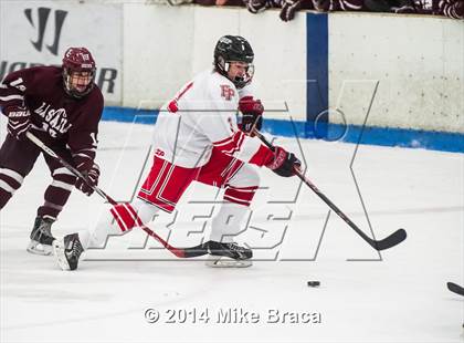 Thumbnail 1 in Fairfield Prep vs. La Salle Academy (Mount St Charles Holiday Face-Off) photogallery.