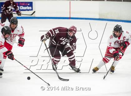 Thumbnail 2 in Fairfield Prep vs. La Salle Academy (Mount St Charles Holiday Face-Off) photogallery.